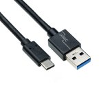 USB 3.1 kaabel tüüp C - 3.0 A pistik, 5Gbps, 3A laadimine, must, 1.00m, polübag